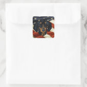 DACHSHUND QUADRATISCHER AUFKLEBER (Tasche)