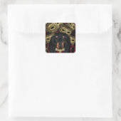 Dachshund quadratischer aufkleber (Tasche)