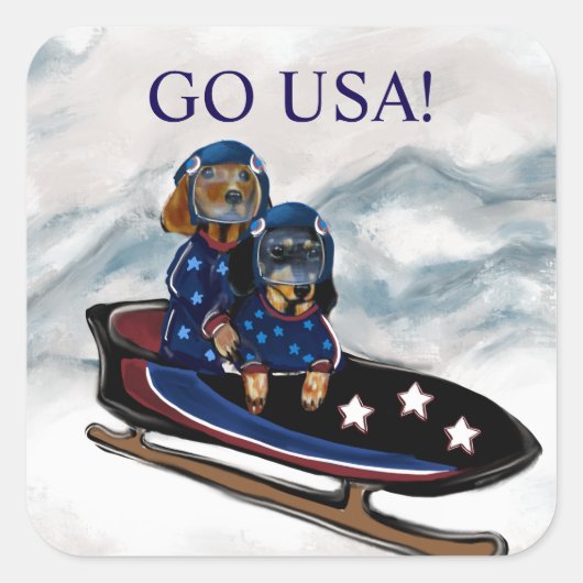 DACHSHUND  QUADRATISCHER AUFKLEBER (Vorderseite)