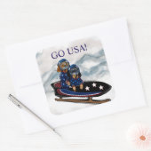 DACHSHUND  QUADRATISCHER AUFKLEBER (Umschlag)