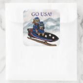 DACHSHUND  QUADRATISCHER AUFKLEBER (Tasche)