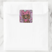 Dachshund quadratischer aufkleber (Tasche)
