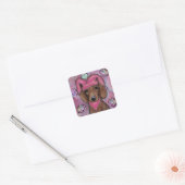 Dachshund quadratischer aufkleber (Umschlag)