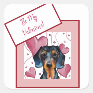 Dachshund   quadratischer aufkleber