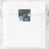 DACHSHUND  QUADRATISCHER AUFKLEBER (Tasche)