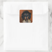 DACHSHUND            QUADRATISCHER AUFKLEBER (Tasche)