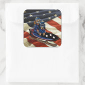 DACHSHUND  QUADRATISCHER AUFKLEBER (Tasche)