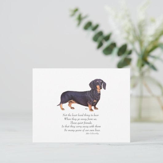 Dachshund Rainbow Bridge Postkarte (Stehend Vorderseite)