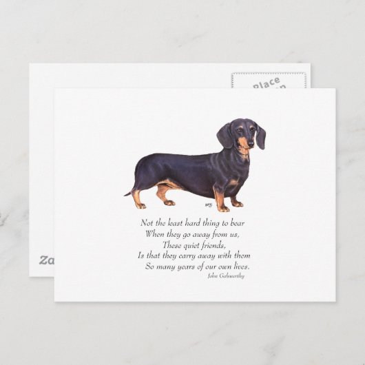 Dachshund Rainbow Bridge Postkarte (Vorne/Hinten)