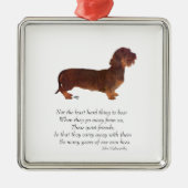Dachshund Rainbow Bridge Silbernes Ornament (Vorne)