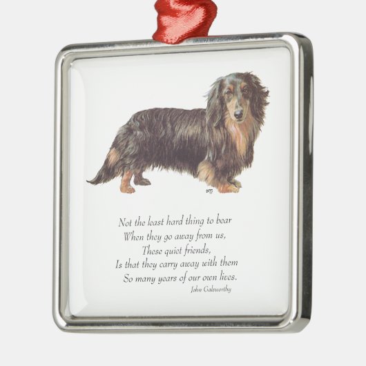 Dachshund Rainbow Bridge Silbernes Ornament (Links)
