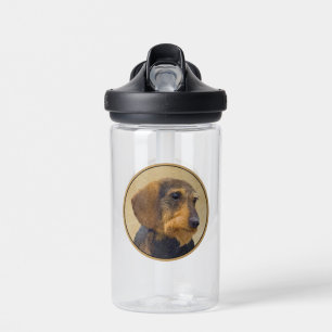 Dachshund (Rauhaar) Malerei Originale Hundekunst Trinkflasche