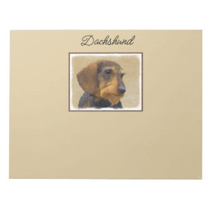 Dachshund (Rauhhaar) Malerei Originale Hundekunst Notizblock