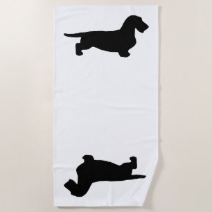 Dachshund Rauhhaar - Silhouette 1 Strandtuch