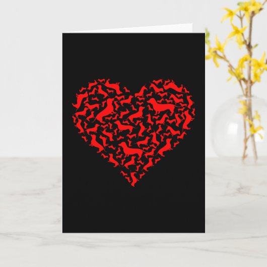 dachshund red heart gift for valentite day karte (Gelbe Blume)