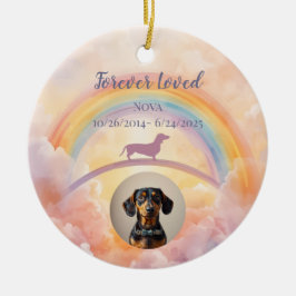 Dachshund Regenbogenbrücke-Ornament – Musik Keramik Ornament