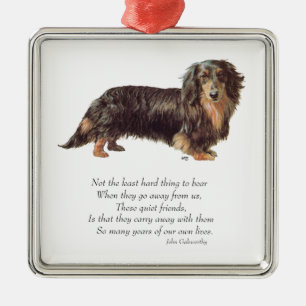 Dachshund Regenbogenbrücke Silbernes Ornament