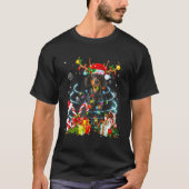 Dachshund Reindeer Christmas Tree Lights Pajama Do T-Shirt (Vorderseite)