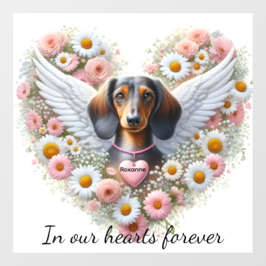 Dachshund Remembrance  Fensteraufkleber (Blatt)