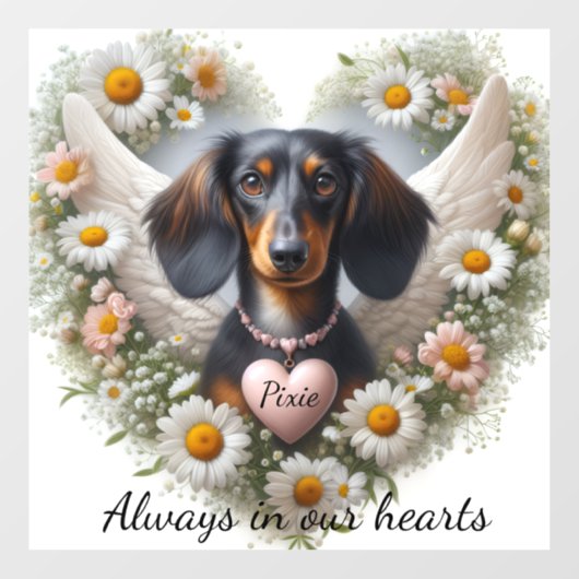 Dachshund Remembrance Fensteraufkleber (Blatt)