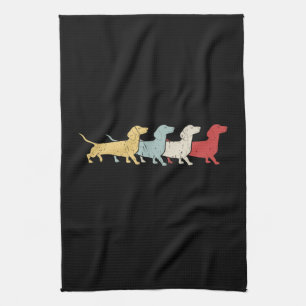 Dachshund Retro Vintage Geschirrtuch