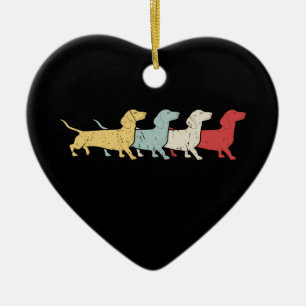 Dachshund Retro Vintage Keramik Ornament