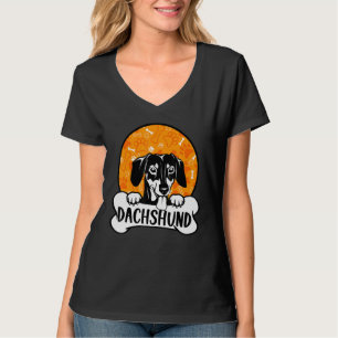 Dachshund Retro Vintage Silhouette Süßer Hund T-Shirt