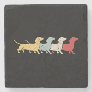 Dachshund Retro Vintage Steinuntersetzer