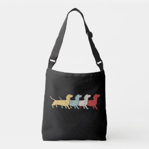 Dachshund Retro Vintage Tragetaschen Mit Langen Trägern