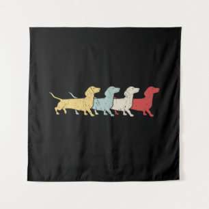 Dachshund Retro Vintage Wandteppich