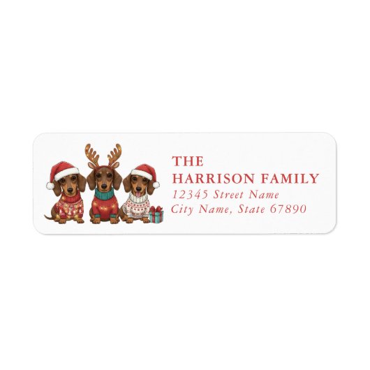 Dachshund Return Address Labels (Vorne)