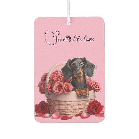 Dachshund Roses Autolufterfrischer (Vorderseite)