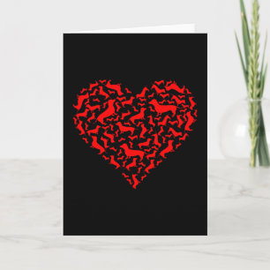 Dachshund rotes Herz Geschenk zum Valentinstag Karte