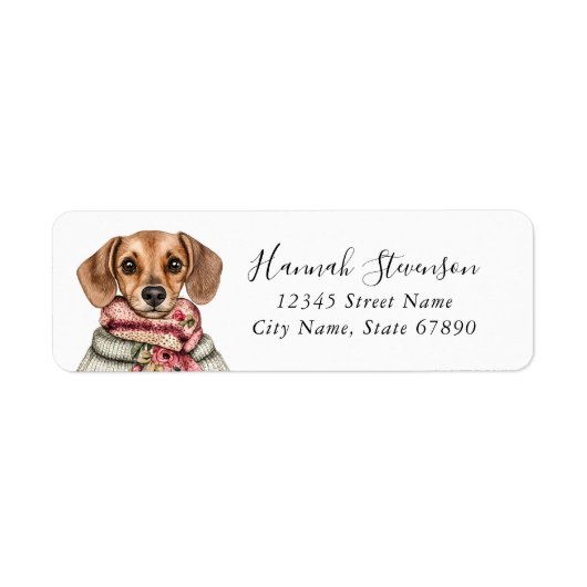 Dachshund-Rücksende-Adressetiketten (Vorne)