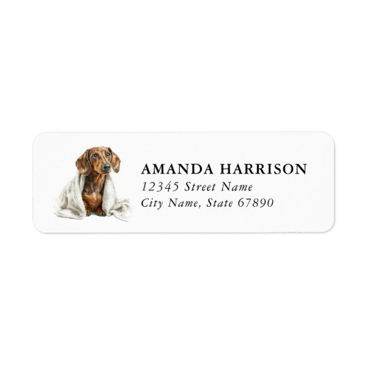 Dachshund-Rücksendeadressetiketten (Vorne)