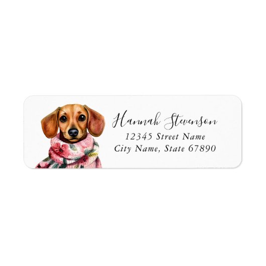 Dachshund-Rücksendeadressetiketten (Vorne)