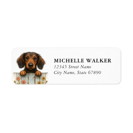 Dachshund-Rücksendeadressetiketten (Vorne)