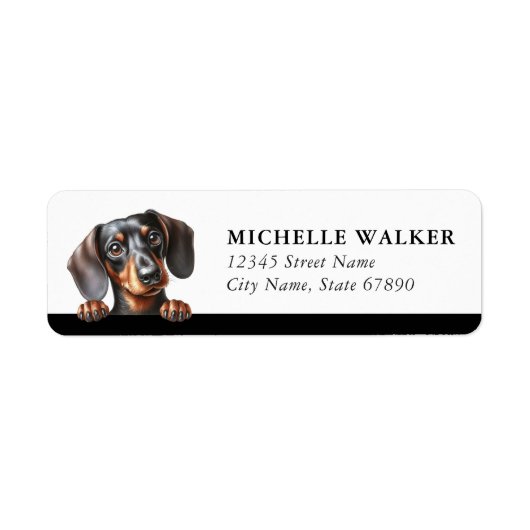 Dachshund-Rücksendeadressetiketten (Vorne)