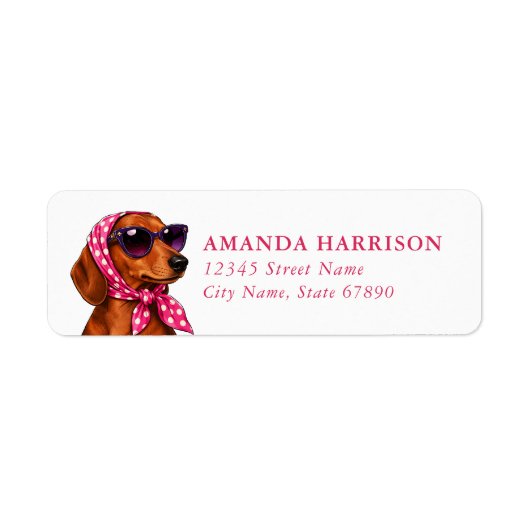 Dachshund-Rücksendeadressetiketten (Vorne)