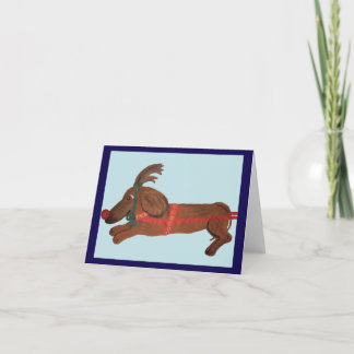 Dachshund Rudolph das Rotnasen-Rentier Einladung