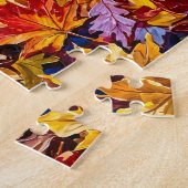 Dachshund ruht in farbenfrohen Herbstblättern Puzzle (Seite)