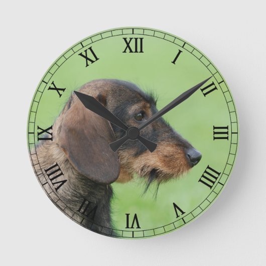 Dachshund Runde Wanduhr (Vorderseite)