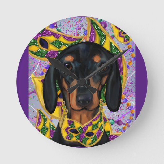 Dachshund runde wanduhr (Vorderseite)