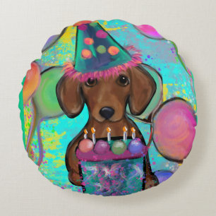 Dachshund rundes kissen