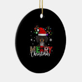 Dachshund Santa Dog Merry Christmas Oversized T-Sh Keramik Ornament (Rechts)