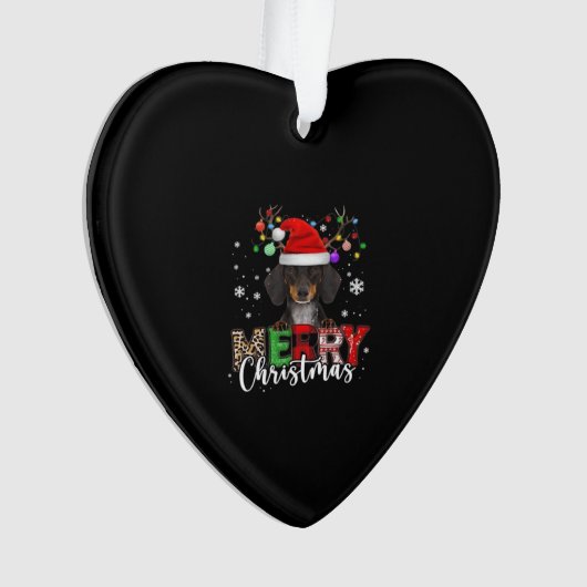 Dachshund Santa Dog Merry Christmas Oversized T-Sh Ornament (Vorderseite)