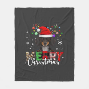 Dachshund Santa Hund Frohe Weihnachten Oversized T Fleecedecke