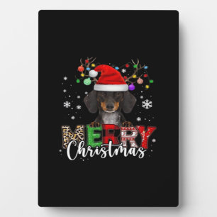 Dachshund Santa Hund Frohe Weihnachten Oversized T Fotoplatte