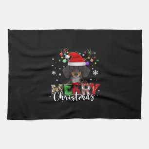 Dachshund Santa Hund Frohe Weihnachten Oversized T Geschirrtuch