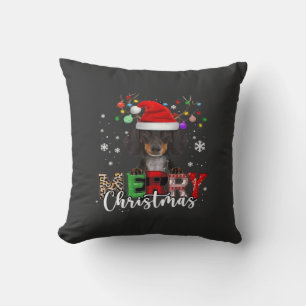 Dachshund Santa Hund Frohe Weihnachten Oversized T Kissen